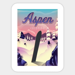 Aspen Colorado Snowboarding poster Sticker